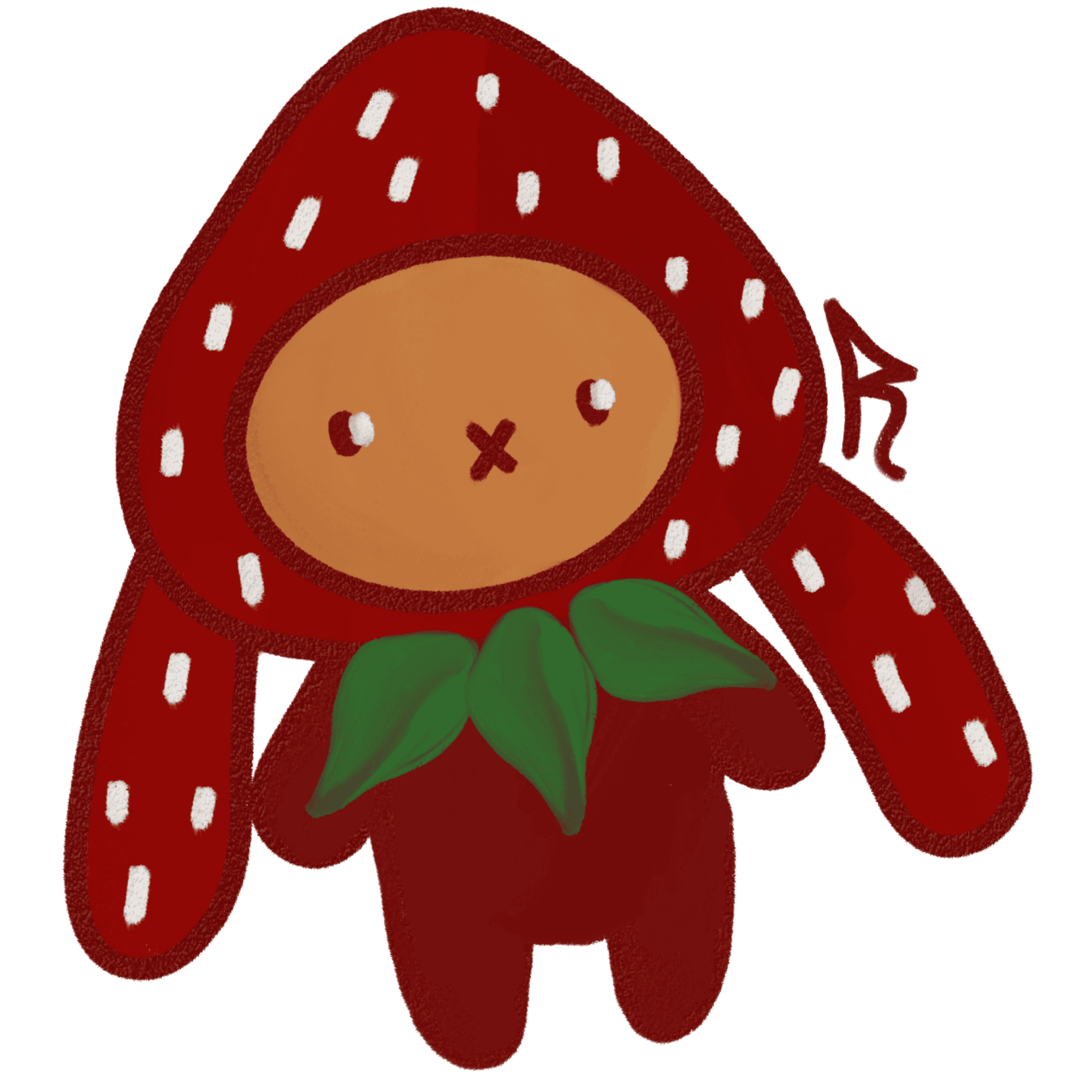 Adesivo 5cm Coelhinho Morango Kawaii