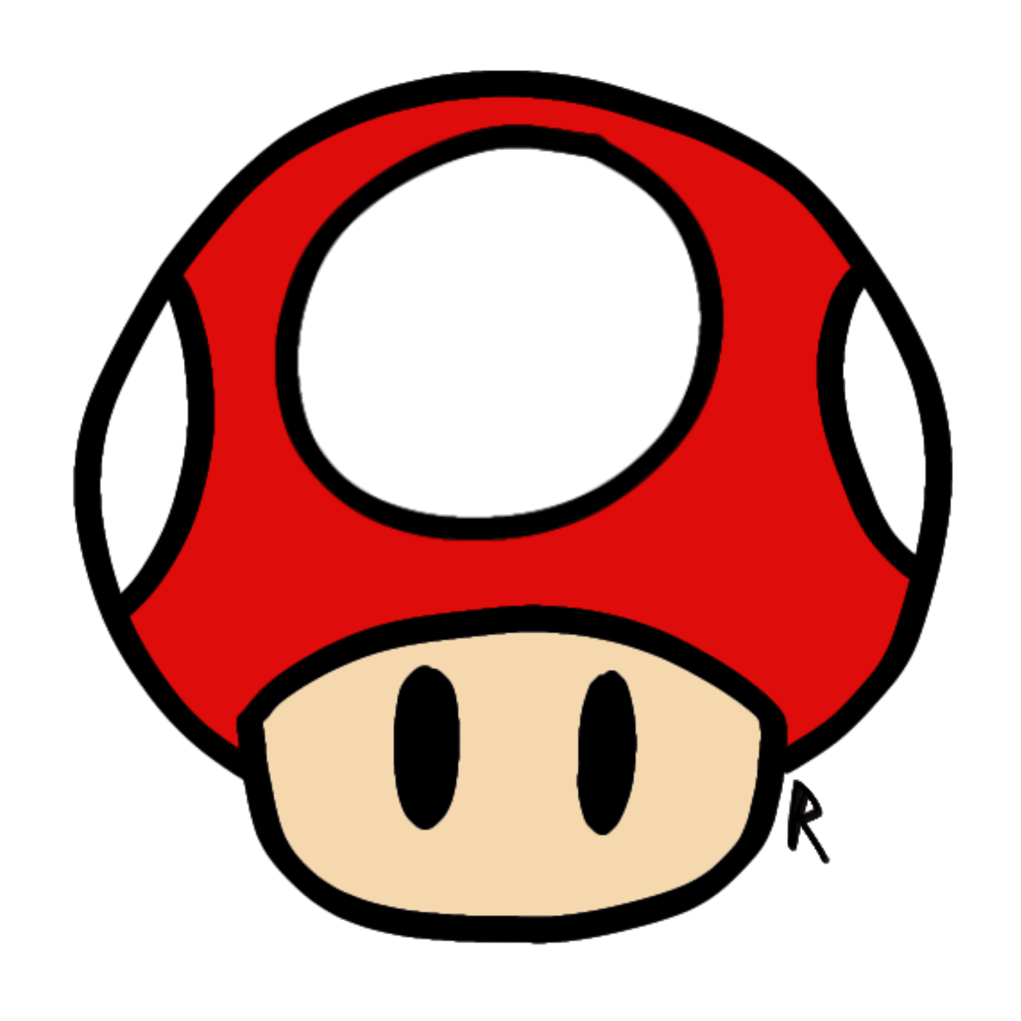 Adesivo 5cm Cogumelo Vermelho de Videogame