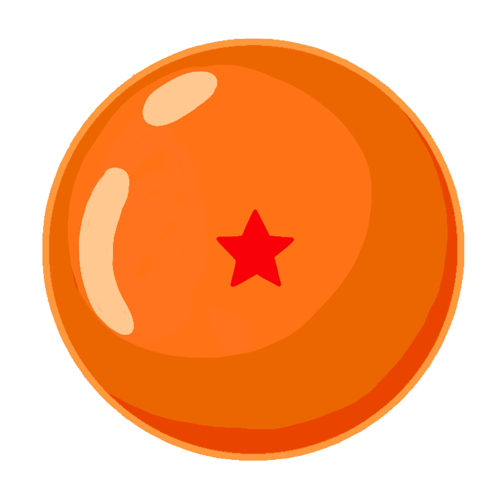 Adesivo 5cm Esfera Laranja com Estrela de Anime