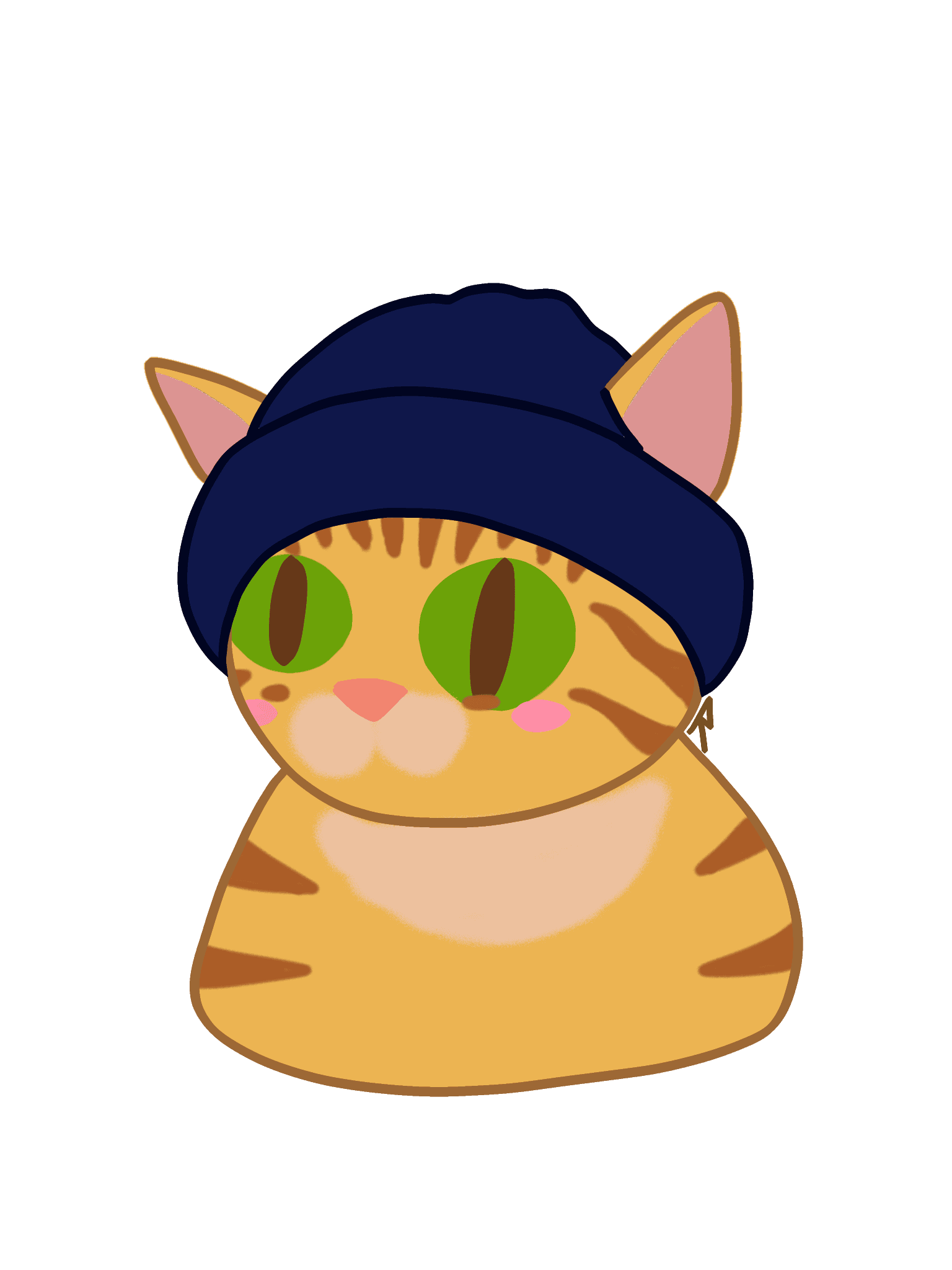 Adesivo 5cm Gato Laranja de Touca