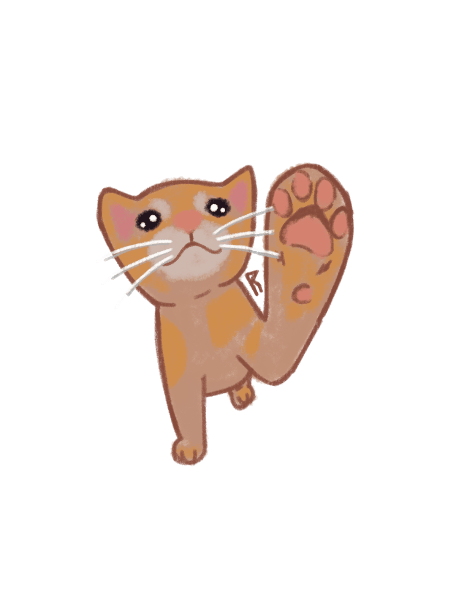 Adesivo 5cm Gatinho Mostrando a Patinha