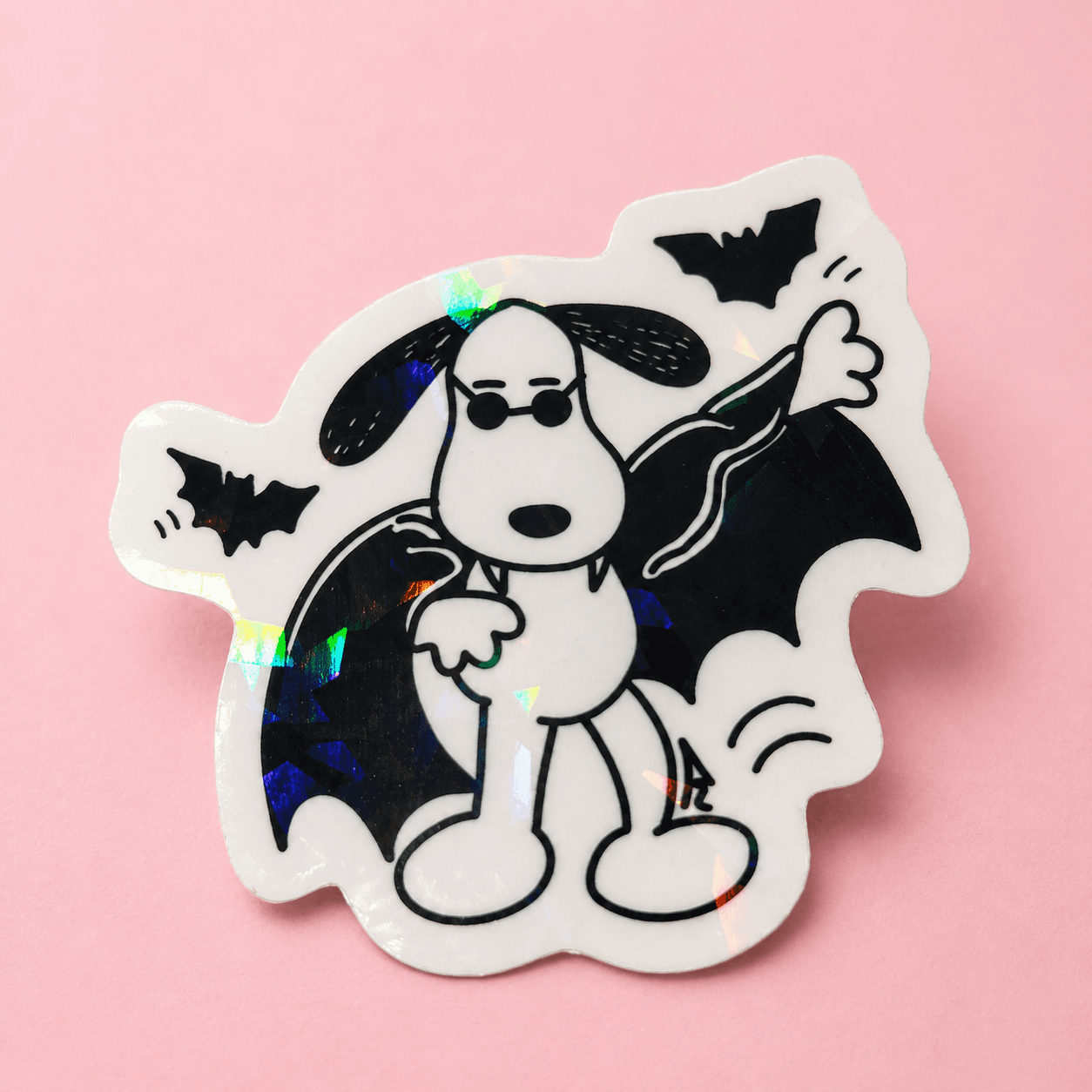 Adesivo 5cm Cachorrinho Vampiro Holográfico