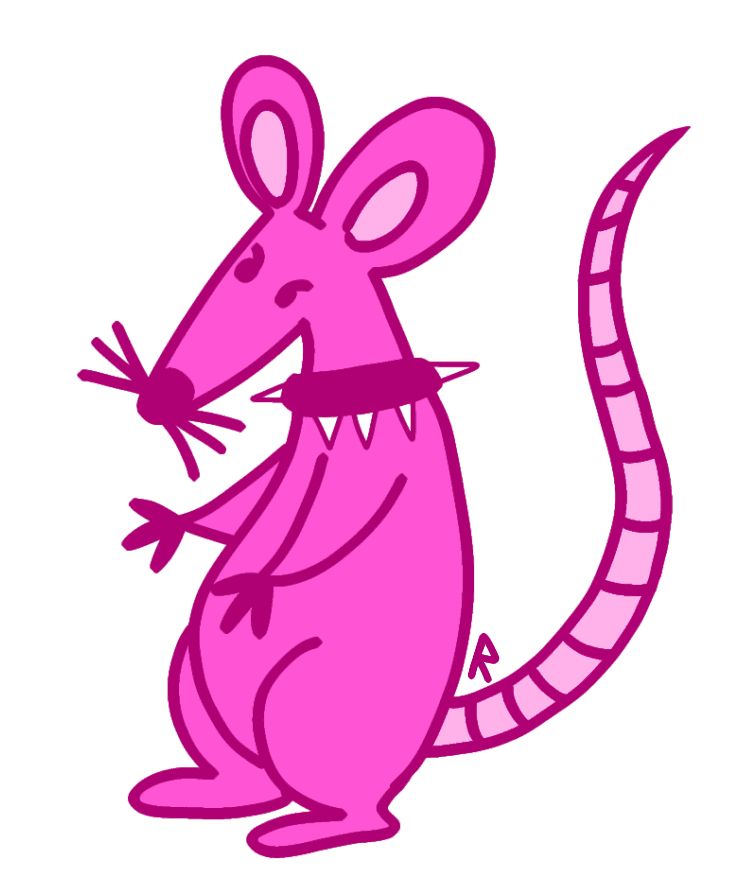 Adesivo 5cm Ratinho Rosa Punk