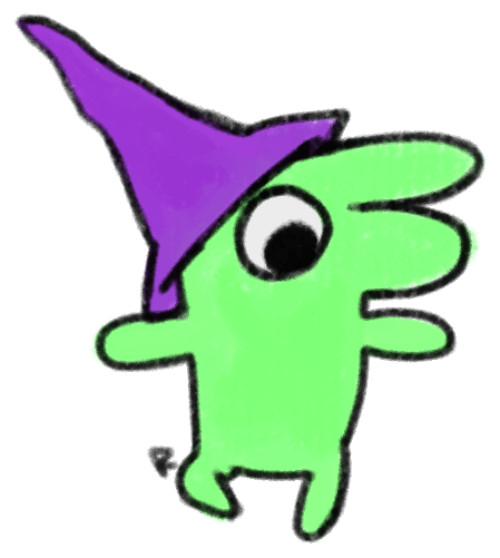 Adesivo 5cm Bruxinha Verde de Chapéu Roxo
