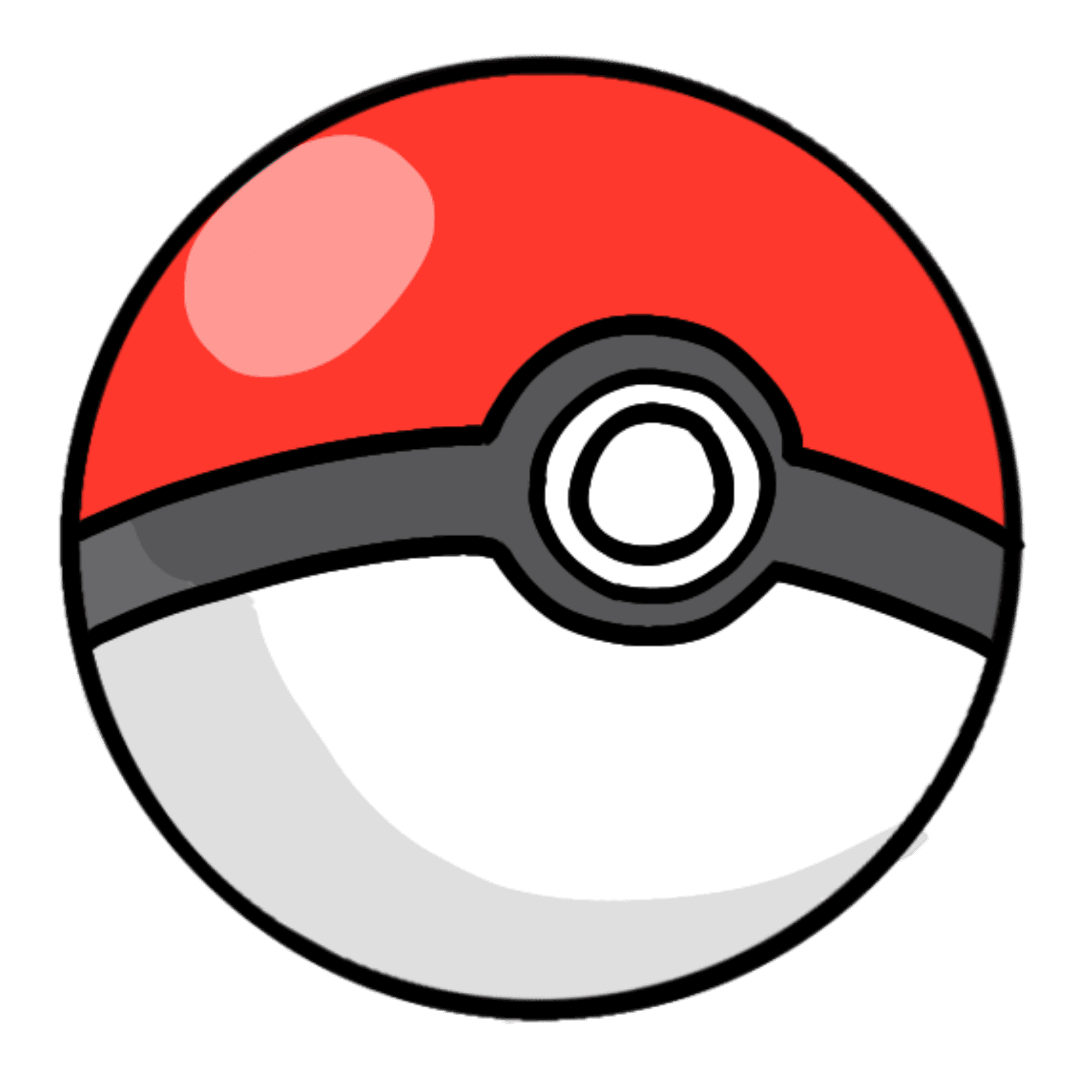 Adesivo 5cm Esfera Vermelha e Branca de Videogame