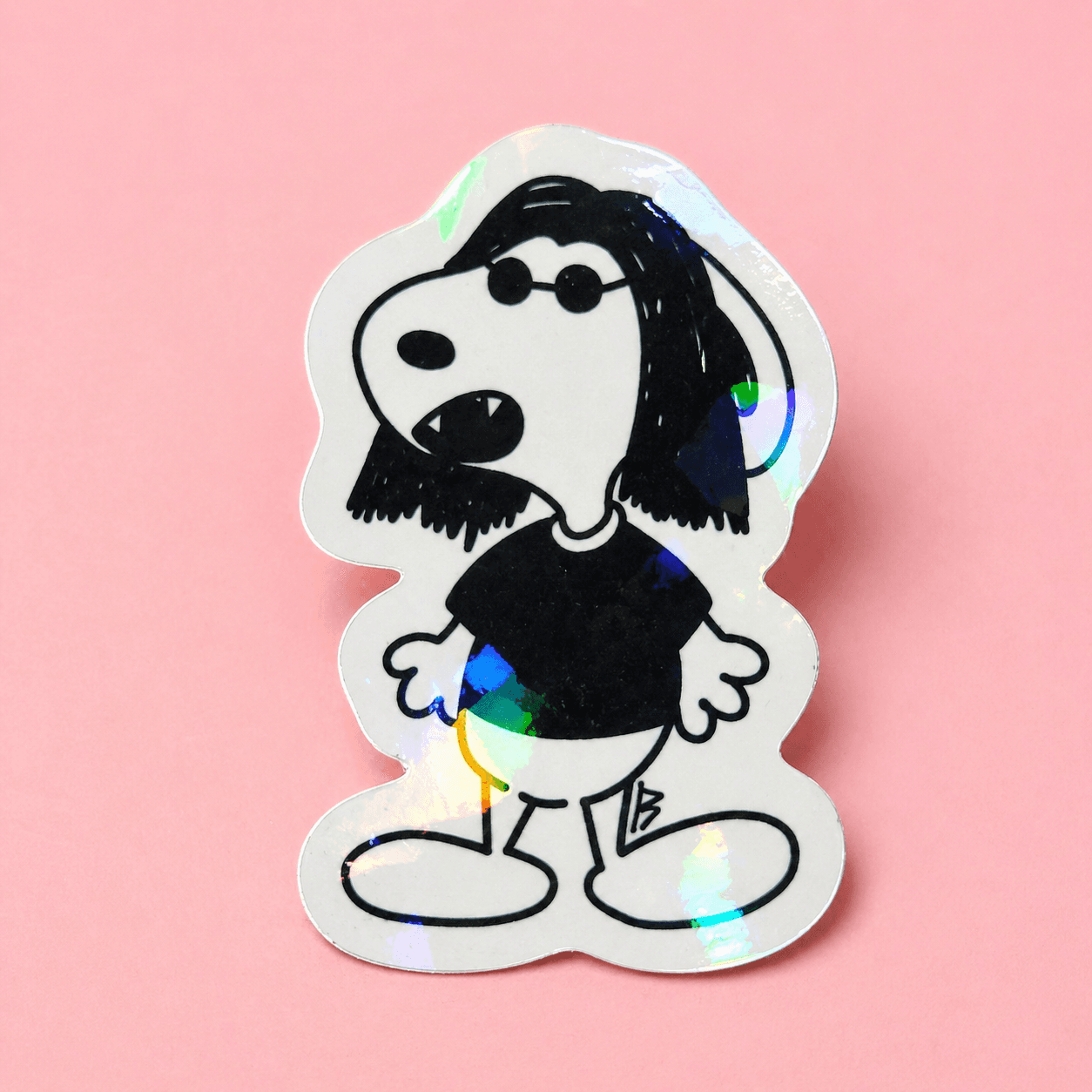 Adesivo 5cm Cachorrinho Rockeiro de Óculos