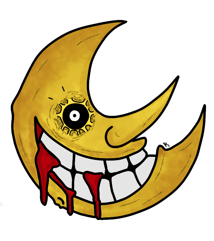 Adesivo 5cm Lua Sorridente de Anime