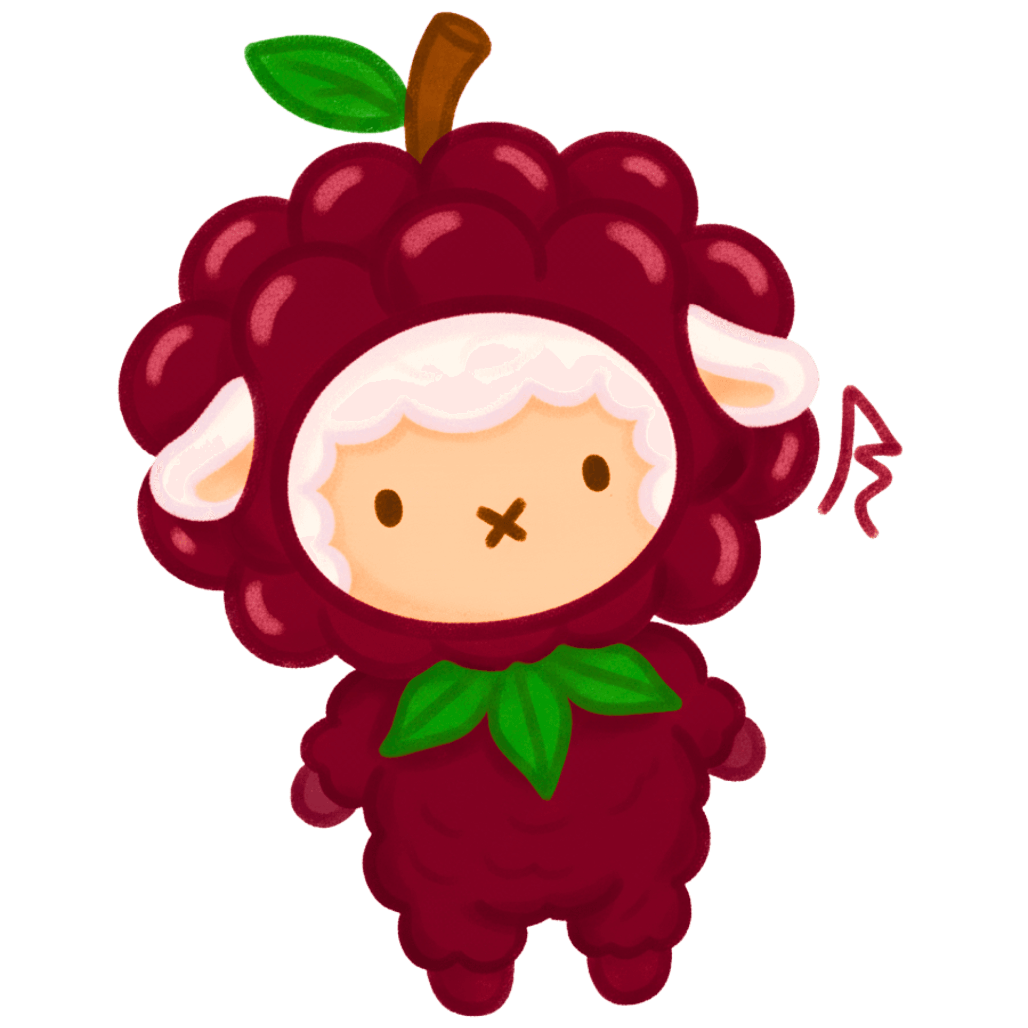 Adesivo 5cm Ovelhinha Framboesa Kawaii